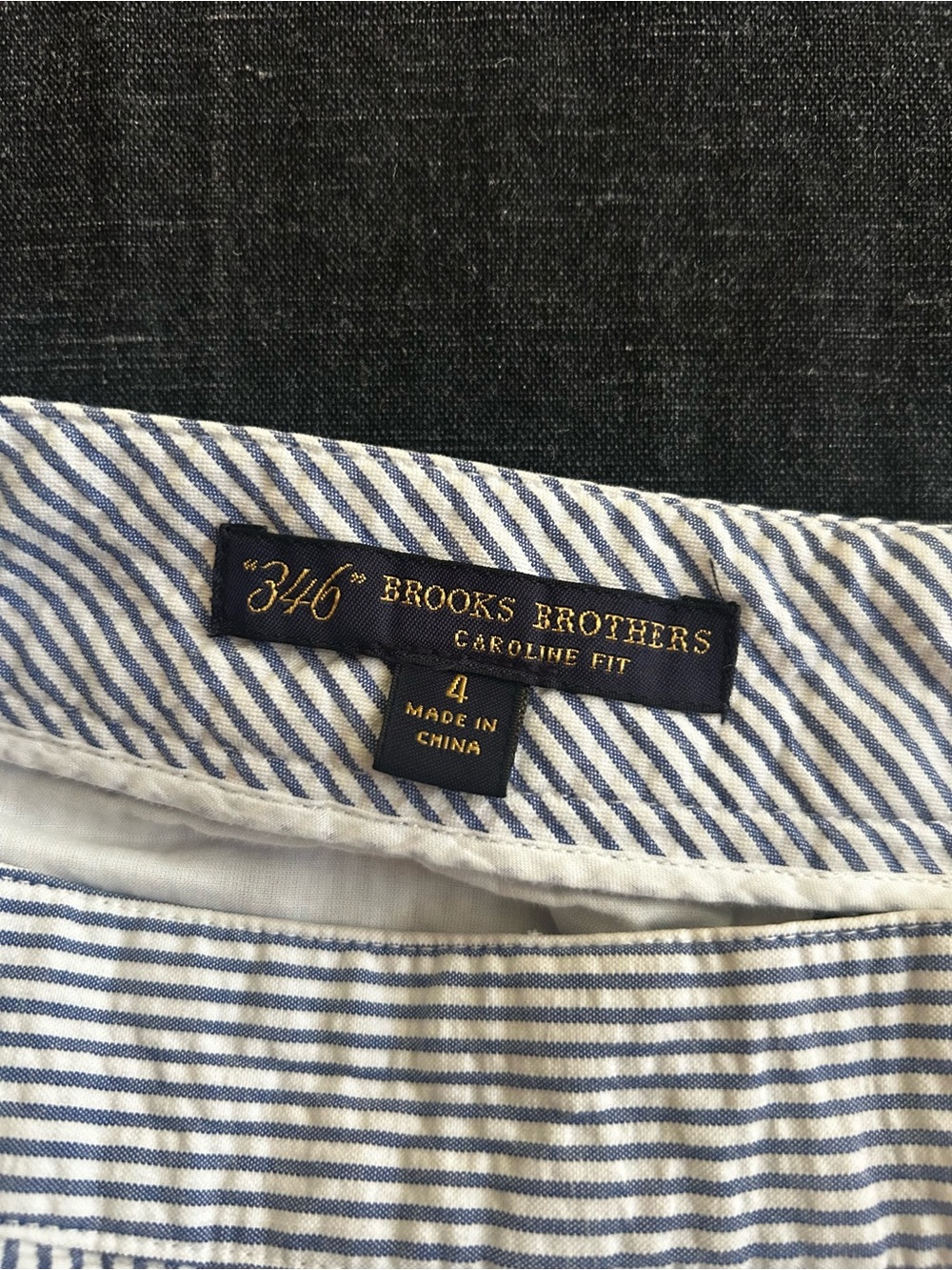 “346” Brooks Brothers Blue and White Striped Caroline Fit Trousers